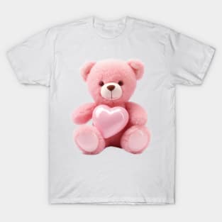 Cute Pink Teddy Bear with Heart T-Shirt